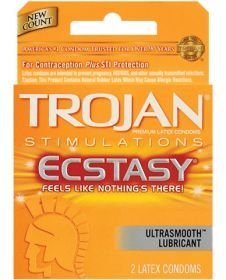 Trojan Ultra Ribbed Ecstasy Lubricated Condoms 2 Pack